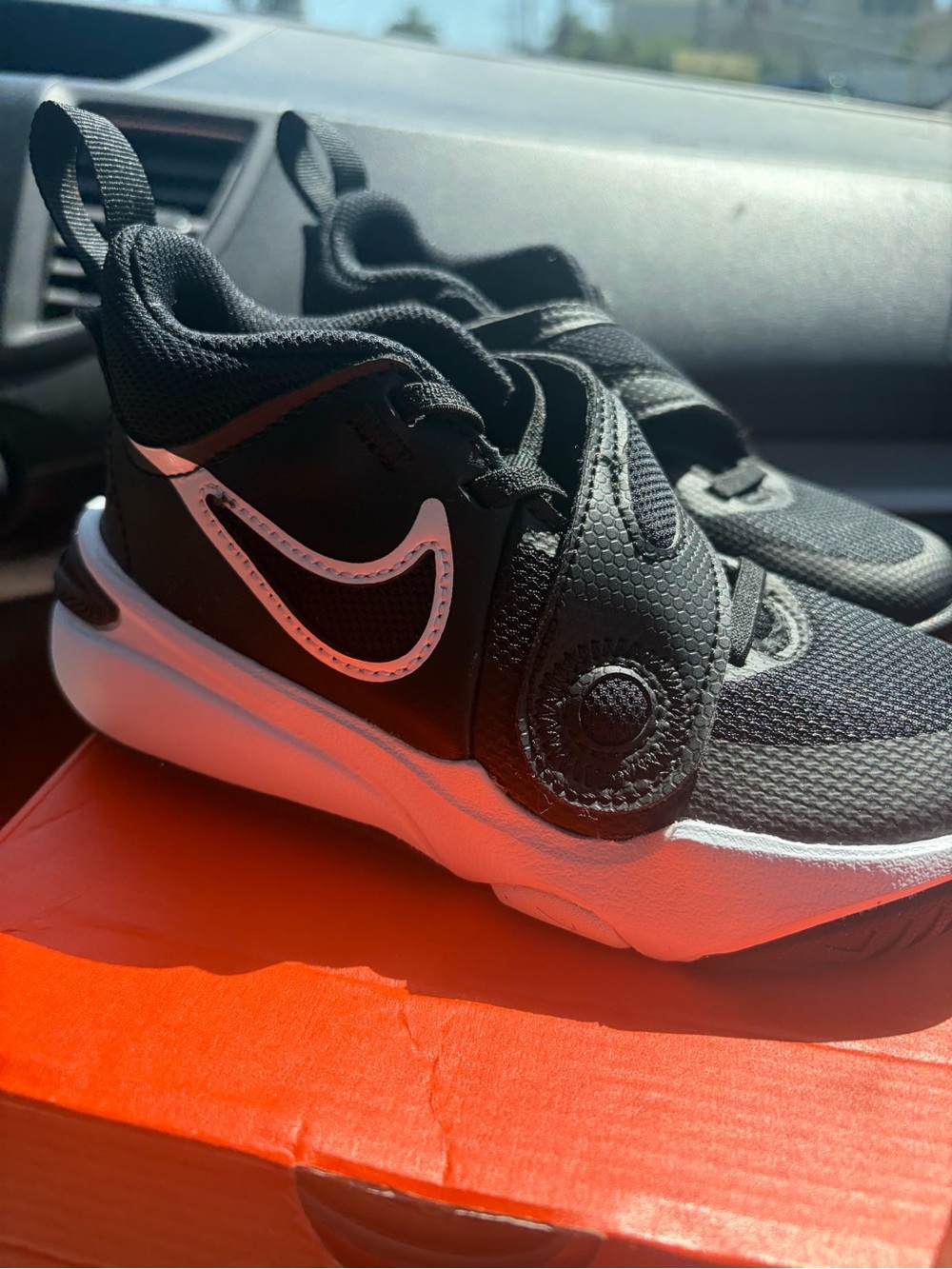 Nike Kids Black and White Hook-and-Loop Sneakers